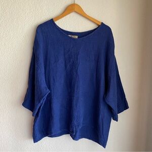 Flax Deep Blue Women's Blouse